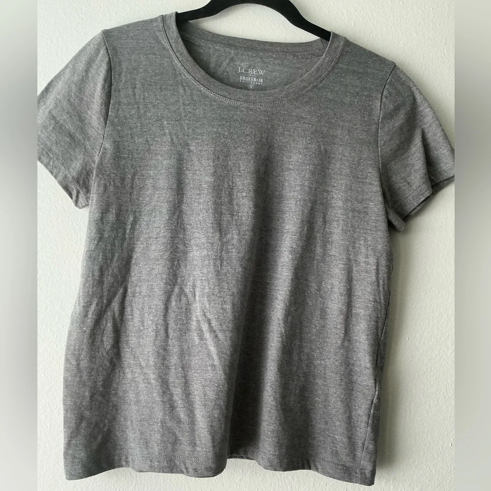 J. Crew Heather Gray Short-Sleeve Crewneck Tee - Picture 2 of 10